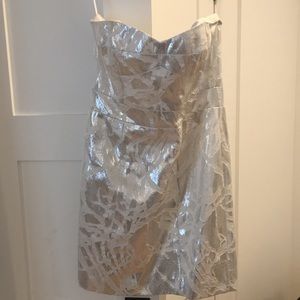 Silver and white cocktail dress